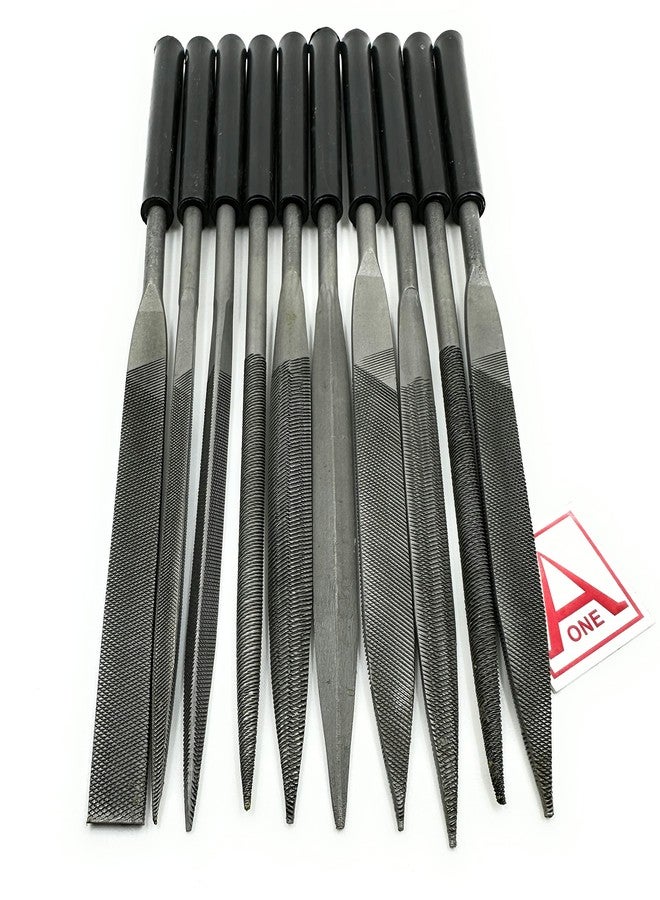 أون مجموعة مبارد Aone، 18 سم × 10 قطع، متعددة الاستخدامات مع مقبض، للبرد والتشكيل والصقل على الذهب والفضة والمعادن اللينة والخشب والبلاستيك وغيرها، لصناعة المجوهرات والساعات والنماذج والحرف اليدوية. - Image 2